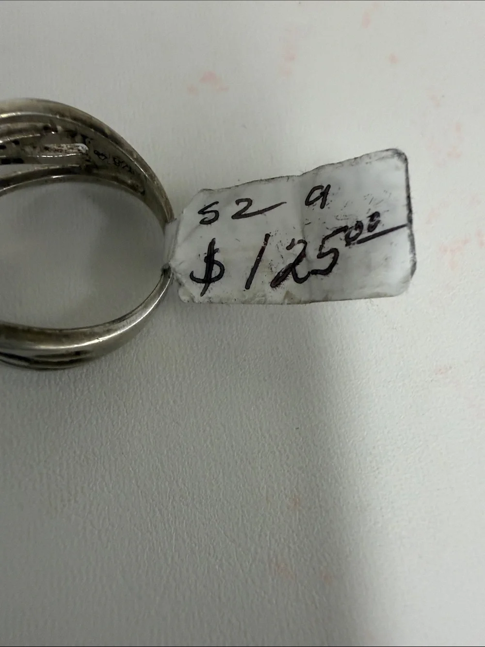 Sterling Silver Diamond  Ring  size 9